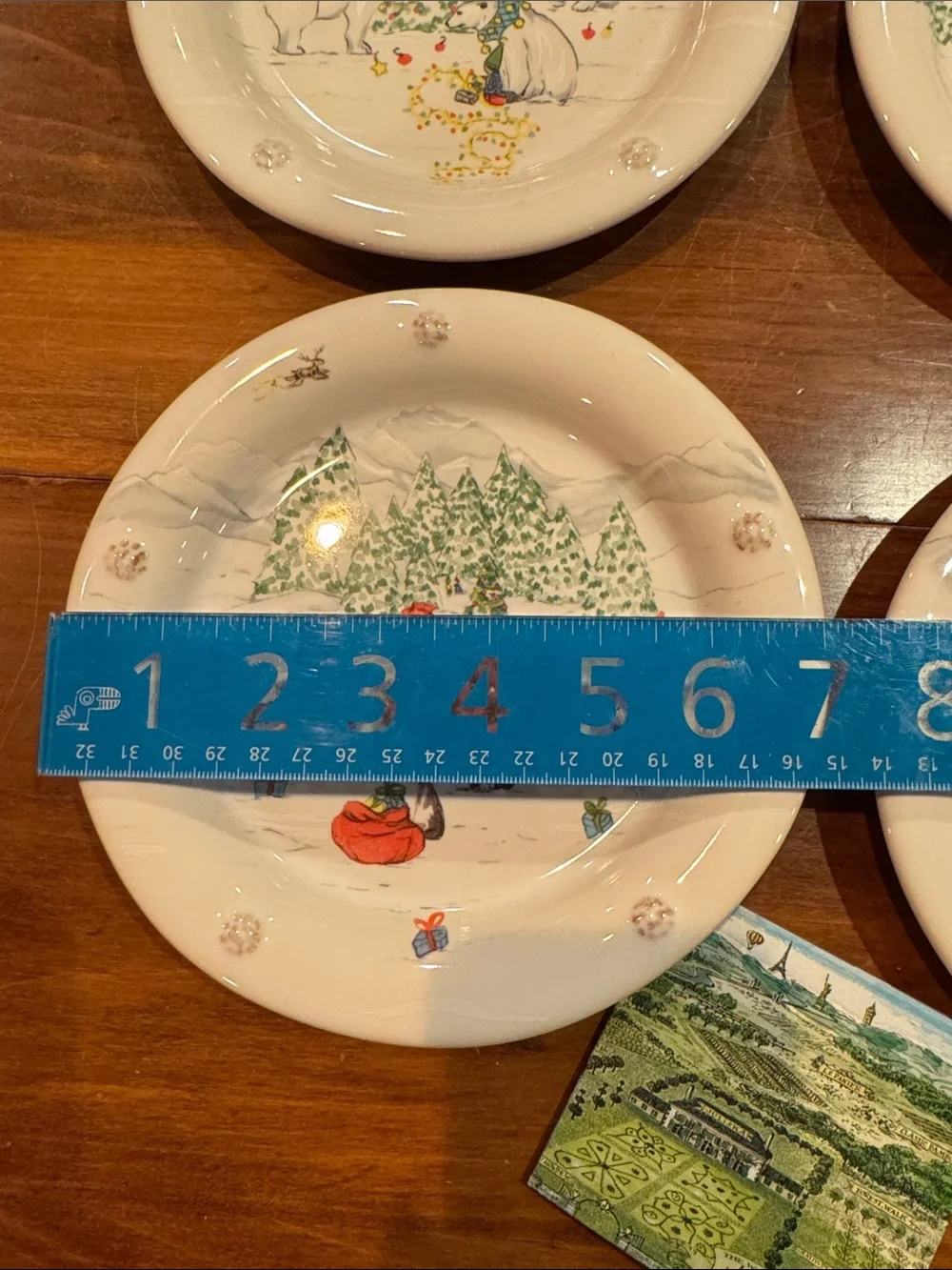 NIB RARE Retired Juliska B&T North Pole Cocktail Plates Set of 4 NEW Tree Deer